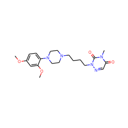 COc1ccc(N2CCN(CCCCn3ncc(=O)n(C)c3=O)CC2)c(OC)c1 ZINC000299826658