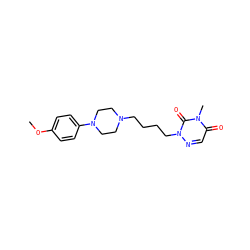 COc1ccc(N2CCN(CCCCn3ncc(=O)n(C)c3=O)CC2)cc1 ZINC000299825768