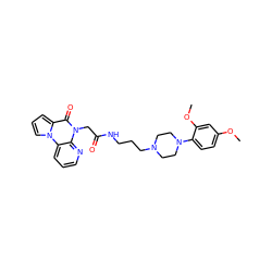 COc1ccc(N2CCN(CCCNC(=O)Cn3c(=O)c4cccn4c4cccnc43)CC2)c(OC)c1 ZINC000066129459