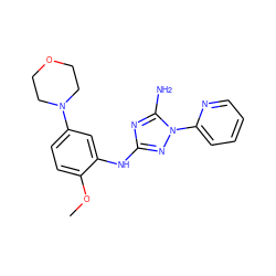 COc1ccc(N2CCOCC2)cc1Nc1nc(N)n(-c2ccccn2)n1 ZINC000072128605