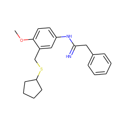 COc1ccc(NC(=N)Cc2ccccc2)cc1CSC1CCCC1 ZINC000169352358