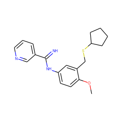 COc1ccc(NC(=N)c2cccnc2)cc1CSC1CCCC1 ZINC000169352365