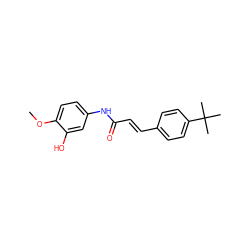 COc1ccc(NC(=O)/C=C/c2ccc(C(C)(C)C)cc2)cc1O ZINC000013606851