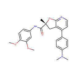 COc1ccc(NC(=O)[C@@]2(C)Cc3c(-c4ccc(N(C)C)cc4)ccnc3O2)cc1OC ZINC000061903452
