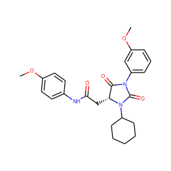 COc1ccc(NC(=O)C[C@@H]2C(=O)N(c3cccc(OC)c3)C(=O)N2C2CCCCC2)cc1 ZINC000004110430