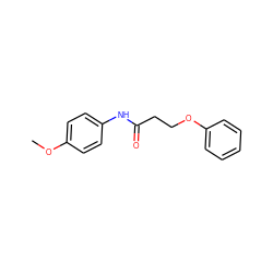 COc1ccc(NC(=O)CCOc2ccccc2)cc1 ZINC000000133027