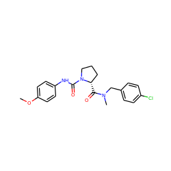 COc1ccc(NC(=O)N2CCC[C@@H]2C(=O)N(C)Cc2ccc(Cl)cc2)cc1 ZINC000040394210