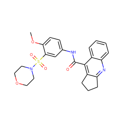 COc1ccc(NC(=O)c2c3c(nc4ccccc24)CCC3)cc1S(=O)(=O)N1CCOCC1 ZINC000008692930