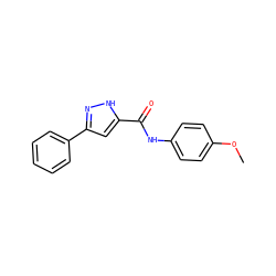 COc1ccc(NC(=O)c2cc(-c3ccccc3)n[nH]2)cc1 ZINC000005322007