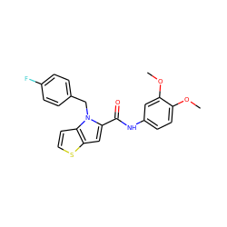 COc1ccc(NC(=O)c2cc3sccc3n2Cc2ccc(F)cc2)cc1OC ZINC000001324355