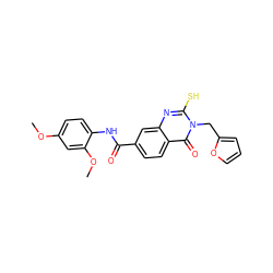 COc1ccc(NC(=O)c2ccc3c(=O)n(Cc4ccco4)c(S)nc3c2)c(OC)c1 ZINC000003631880