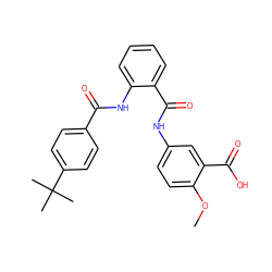 COc1ccc(NC(=O)c2ccccc2NC(=O)c2ccc(C(C)(C)C)cc2)cc1C(=O)O ZINC000299825570