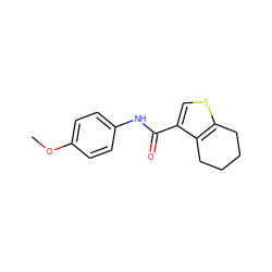 COc1ccc(NC(=O)c2csc3c2CCCC3)cc1 ZINC000000237654