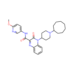 COc1ccc(NC(=O)c2nc3ccccc3n(C3CCN(C4CCCCCCC4)CC3)c2=O)cn1 ZINC000114764630