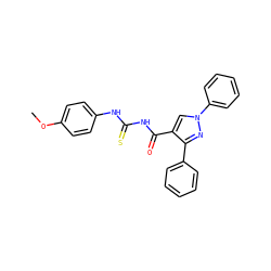 COc1ccc(NC(=S)NC(=O)c2cn(-c3ccccc3)nc2-c2ccccc2)cc1 ZINC000096283869