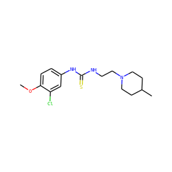 COc1ccc(NC(=S)NCCN2CCC(C)CC2)cc1Cl ZINC000005064774