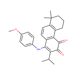 COc1ccc(NC2=C(C(C)C)C(=O)C(=O)c3c2ccc2c3CCCC2(C)C)cc1 ZINC000101075713