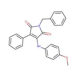 COc1ccc(NC2=C(c3ccccc3)C(=O)N(Cc3ccccc3)C2=O)cc1 ZINC000013671633