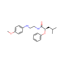 COc1ccc(NCCNC(=O)[C@@H](CC(C)C)Oc2ccccc2)cc1 ZINC000028571406