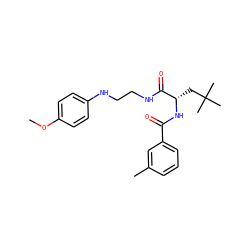 COc1ccc(NCCNC(=O)[C@H](CC(C)(C)C)NC(=O)c2cccc(C)c2)cc1 ZINC000014971304