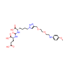 COc1ccc(NCCOCCOCc2cn(CCCC[C@H](NC(=O)N[C@@H](CCC(=O)O)C(=O)O)C(=O)O)nn2)cc1 ZINC000114095238