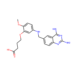 COc1ccc(NCc2ccc3nc(N)nc(N)c3c2)cc1OCCCC(=O)O ZINC000049803616