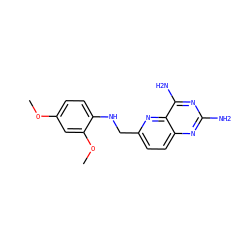 COc1ccc(NCc2ccc3nc(N)nc(N)c3n2)c(OC)c1 ZINC000003814908