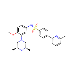 COc1ccc(NS(=O)(=O)c2ccc(-c3cccc(C)n3)cc2)cc1N1C[C@H](C)N[C@H](C)C1 ZINC000095598571