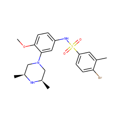 COc1ccc(NS(=O)(=O)c2ccc(Br)c(C)c2)cc1N1C[C@H](C)N[C@H](C)C1 ZINC000038217356