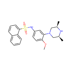 COc1ccc(NS(=O)(=O)c2cccc3ccccc23)cc1N1C[C@H](C)N[C@H](C)C1 ZINC000035997770