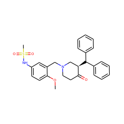 COc1ccc(NS(C)(=O)=O)cc1CN1CCC(=O)[C@H](C(c2ccccc2)c2ccccc2)C1 ZINC000034000599