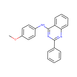 COc1ccc(Nc2nc(-c3ccccc3)nc3ccccc23)cc1 ZINC000000119406