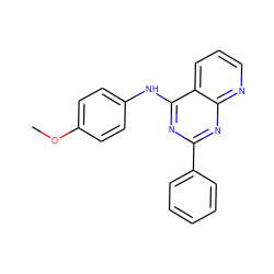 COc1ccc(Nc2nc(-c3ccccc3)nc3ncccc23)cc1 ZINC001772640606