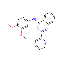 COc1ccc(Nc2nc(-c3ccccn3)nc3ccccc23)cc1OC ZINC001772640461