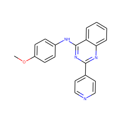 COc1ccc(Nc2nc(-c3ccncc3)nc3ccccc23)cc1 ZINC000001830098