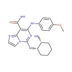 COc1ccc(Nc2nc(N[C@H]3CCCC[C@H]3N)n3ccnc3c2C(N)=O)cc1 ZINC000040848303