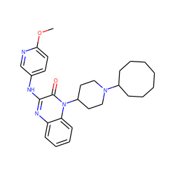 COc1ccc(Nc2nc3ccccc3n(C3CCN(C4CCCCCCC4)CC3)c2=O)cn1 ZINC000114764926