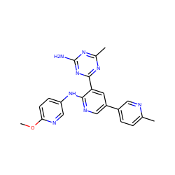 COc1ccc(Nc2ncc(-c3ccc(C)nc3)cc2-c2nc(C)nc(N)n2)cn1 ZINC000095553210