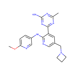 COc1ccc(Nc2ncc(CN3CCC3)cc2-c2nc(C)nc(N)n2)cn1 ZINC000095556032