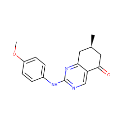 COc1ccc(Nc2ncc3c(n2)C[C@@H](C)CC3=O)cc1 ZINC000009287025