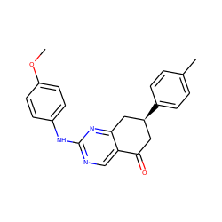 COc1ccc(Nc2ncc3c(n2)C[C@@H](c2ccc(C)cc2)CC3=O)cc1 ZINC000009288383