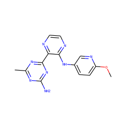 COc1ccc(Nc2nccnc2-c2nc(C)nc(N)n2)cn1 ZINC000095552151