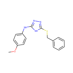 COc1ccc(Nc2nnc(SCc3ccccc3)[nH]2)cc1 ZINC000014964190