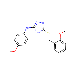 COc1ccc(Nc2nnc(SCc3ccccc3OC)[nH]2)cc1 ZINC000014964194