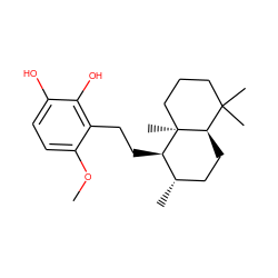 COc1ccc(O)c(O)c1CC[C@@H]1[C@@H](C)CC[C@@H]2C(C)(C)CCC[C@]12C ZINC000026151260