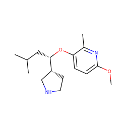 COc1ccc(O[C@@H](CC(C)C)[C@@H]2CCNC2)c(C)n1 ZINC000096929176