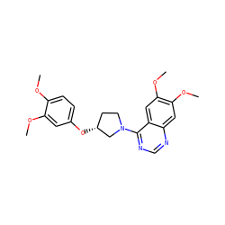 COc1ccc(O[C@@H]2CCN(c3ncnc4cc(OC)c(OC)cc34)C2)cc1OC ZINC000014956459