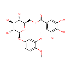 COc1ccc(O[C@@H]2O[C@H](COC(=O)c3cc(O)c(O)c(O)c3)[C@@H](O)[C@H](O)[C@H]2O)cc1OC ZINC000473110946