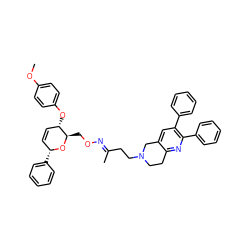 COc1ccc(O[C@H]2C=C[C@@H](c3ccccc3)O[C@@H]2CO/N=C(\C)CCN2CCc3nc(-c4ccccc4)c(-c4ccccc4)cc3C2)cc1 ZINC000049898546