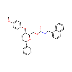 COc1ccc(O[C@H]2C=C[C@@H](c3ccccc3)O[C@H]2COC(=O)NCc2cccc3ccccc23)cc1 ZINC000008035602